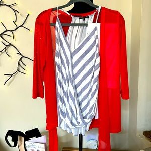 Medium spring summer blouse, spaghetti straps, halter size medium brand Staccato